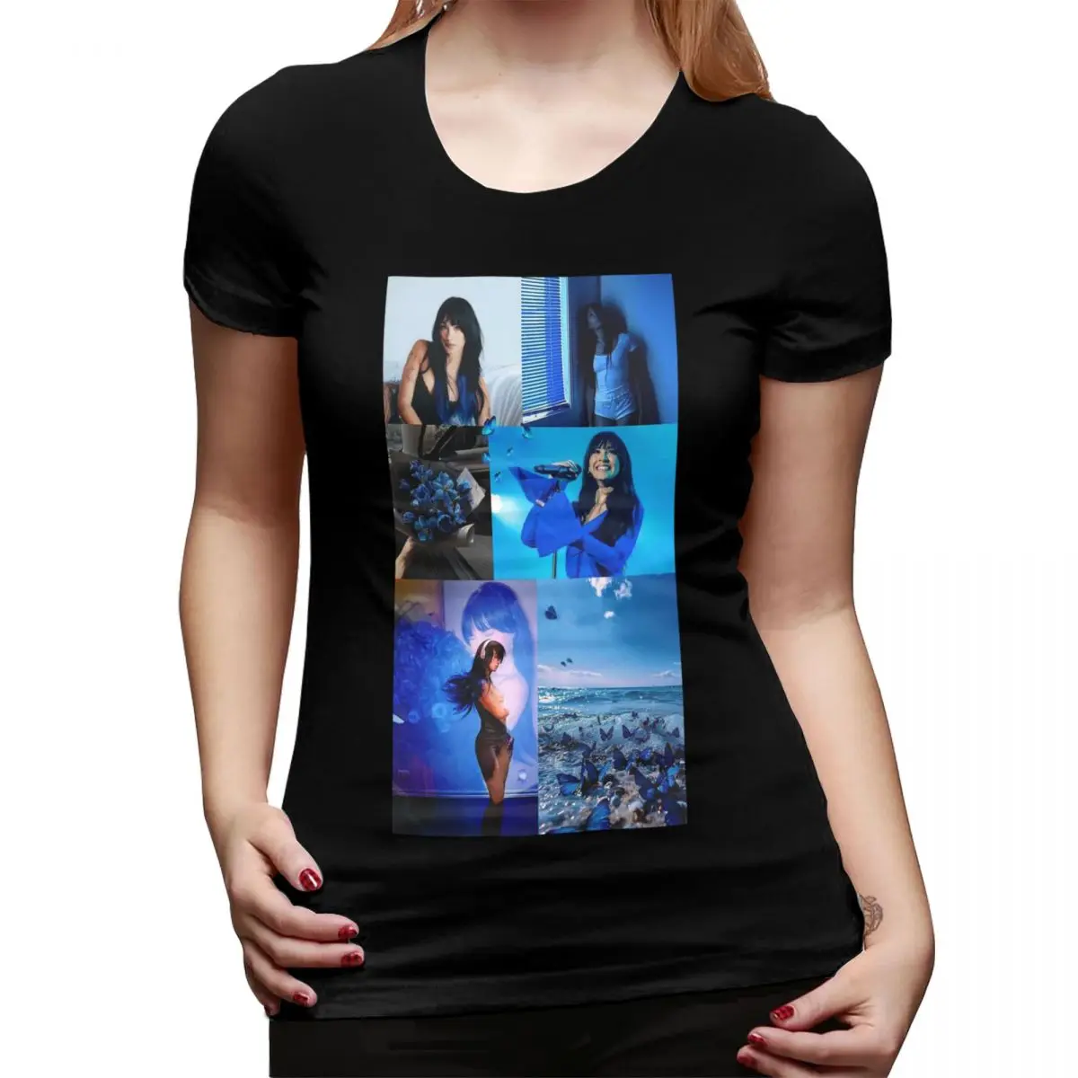 

Женская футболка Singer Aitana 1, уличная одежда с круглым вырезом, женская летняя одежда с короткими рукавами, топы