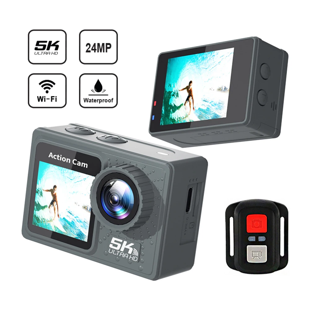 

5K 4K 60FPS Sport Camera Anti-shake WIFI Sports DV Cam 170° Wide Angle Diving Mini DV Camera 30m Waterproof with Remote Control