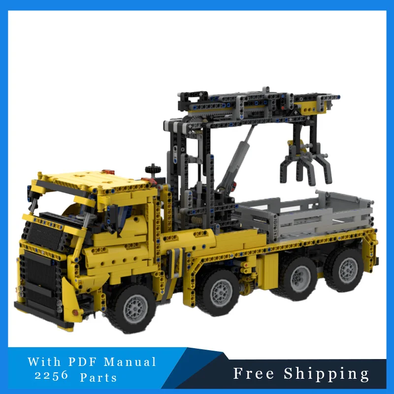 

2256 шт., городская конструкция, желтый грузовик, технология, кирпичи, строительный блок, модель, образовательная сборная игрушка для детей, подарки на день рождения