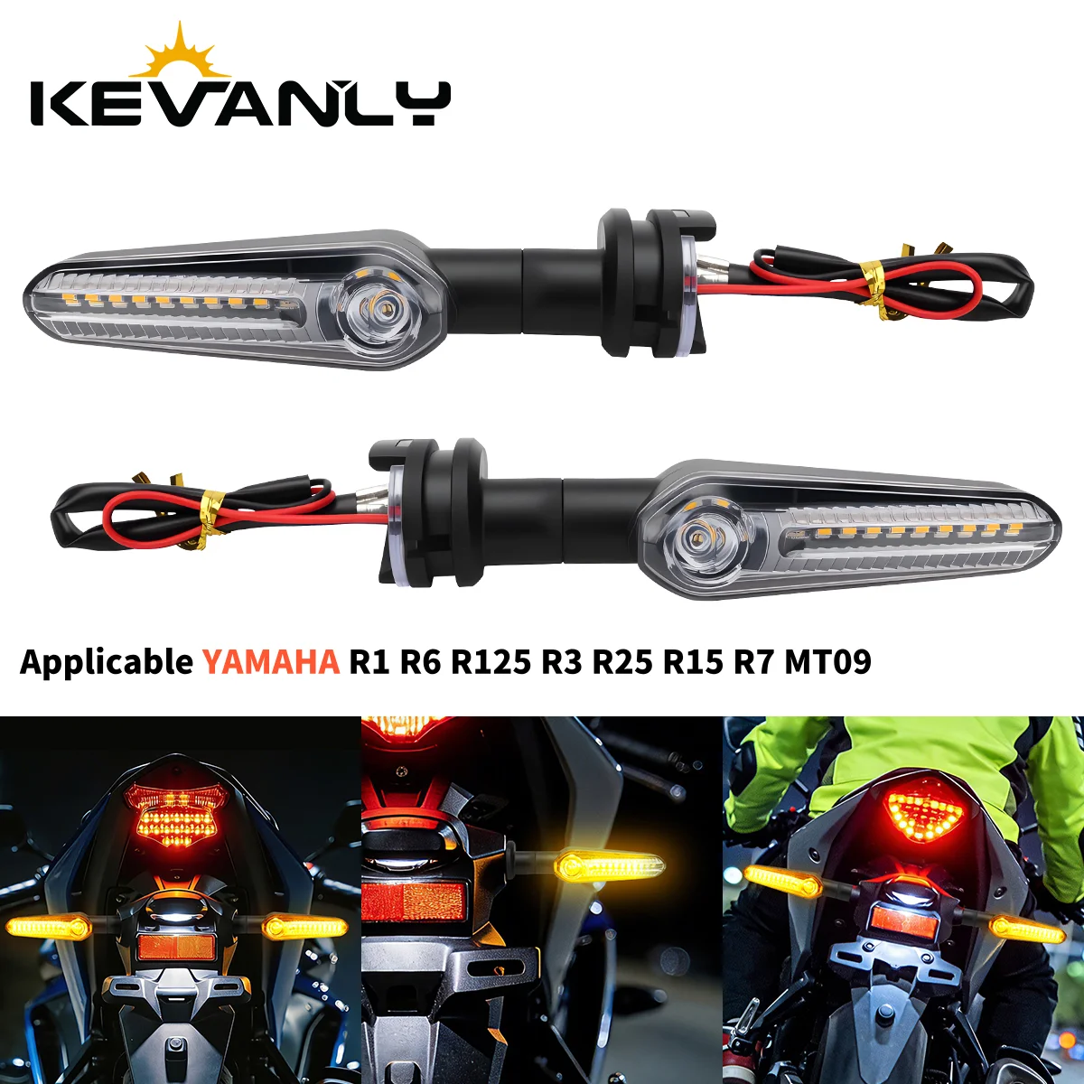 1 Par de Luces Intermitentes para Motocicleta YAMAHA R1 R6 R125 R3 R25 R15 R7 MT09, Indicador LED Dinámico de Flujo, Repuesto de Intermitentes