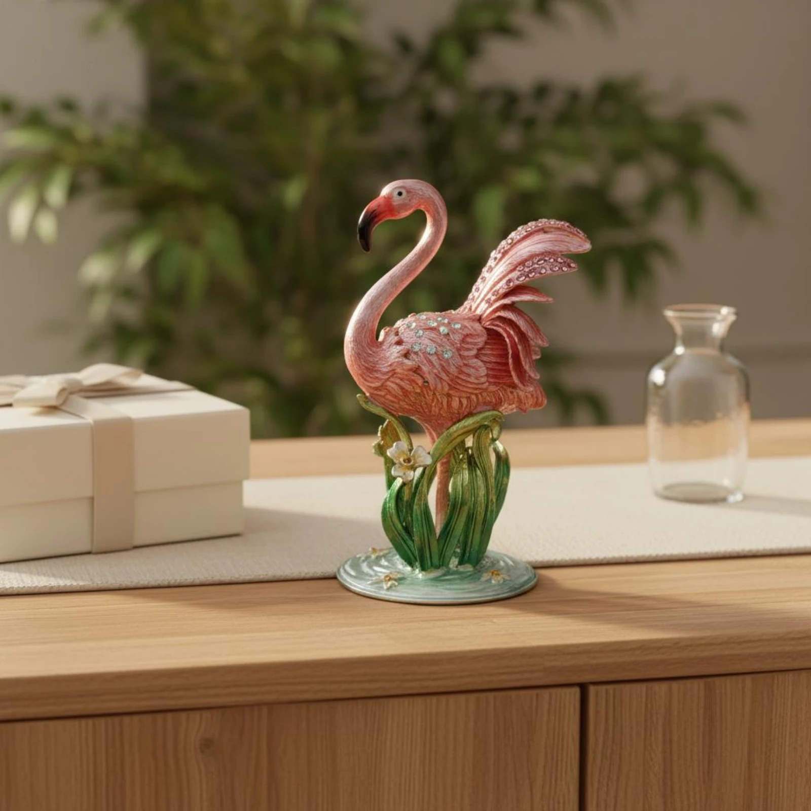 Metalen Flamingo Sieradendoosj - Home Decor Design Ideas recensie en prijs