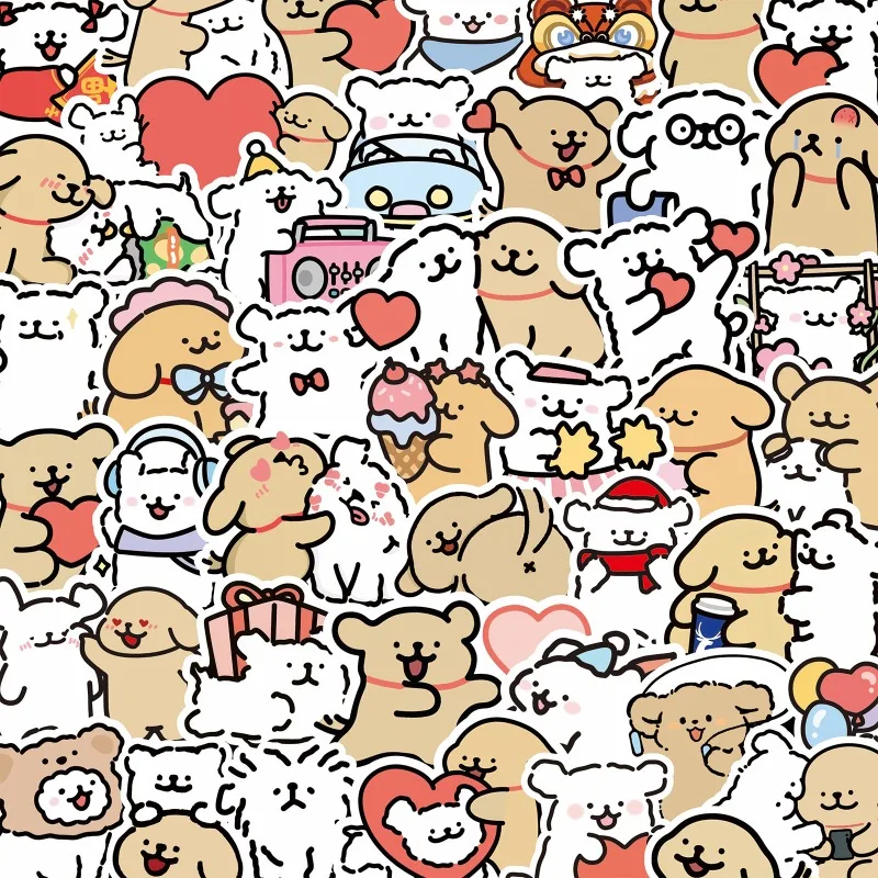 100 Stück Cartoon personalisierte Welpen kreative Doodle dekorative Aufkleber