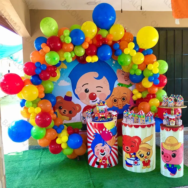 103pcs Cartoon Plim Clown Balloon Number Ball Latex Globos Children Baby Shower Birthday Party Decorations Kids Inflatable Toy