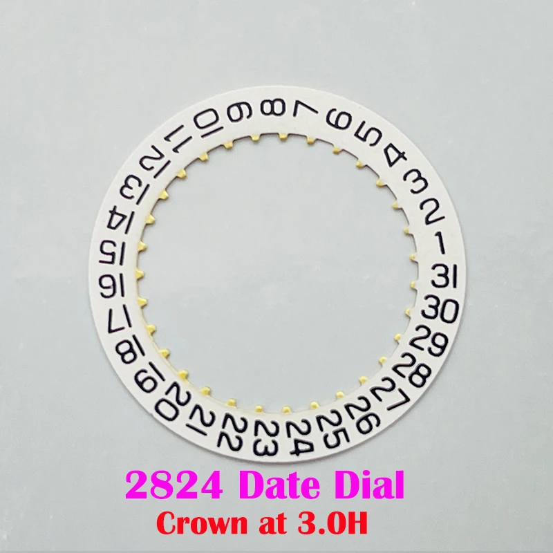 قرص عجلة تاريخ الحركة Mod ETA 2824 مناسب لتاج الحركة الميكانيكية 2824 عند تاريخ 3.0 يوم في عجلة حركة الساعة 3.0H و6.0H