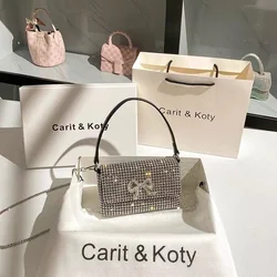 Borsa da donna glitterata Borsa da sera con diamanti in cristallo lucido di lusso con strass Borsa da sera con pochette per festa di nozze Borsa a tracolla