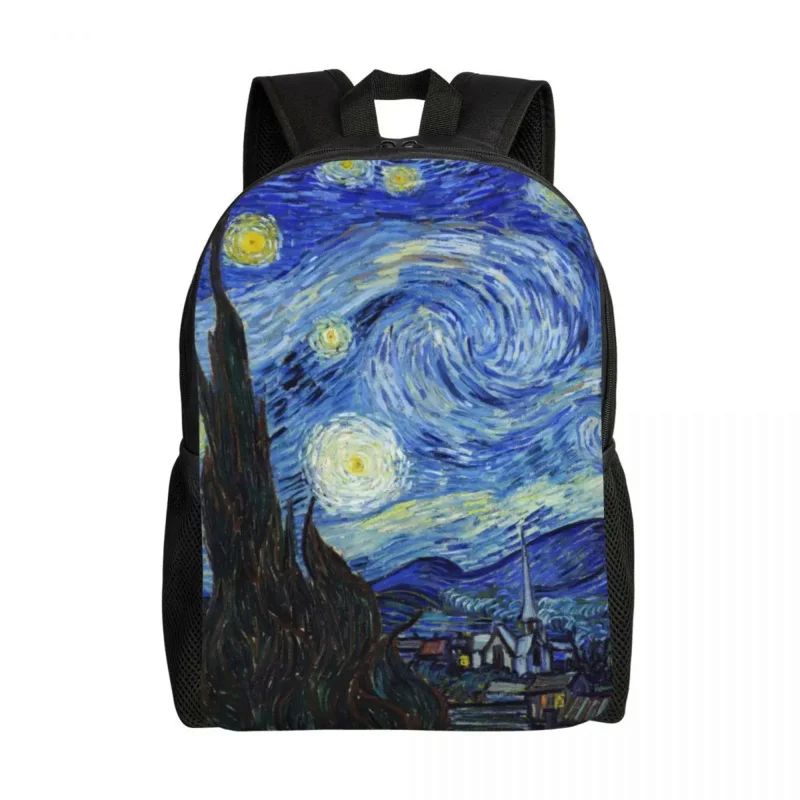 Vincent Van Gogh Starry Night Laptop Backpack Men Women Fashion Bookbag for College School Students Art Painting Bags