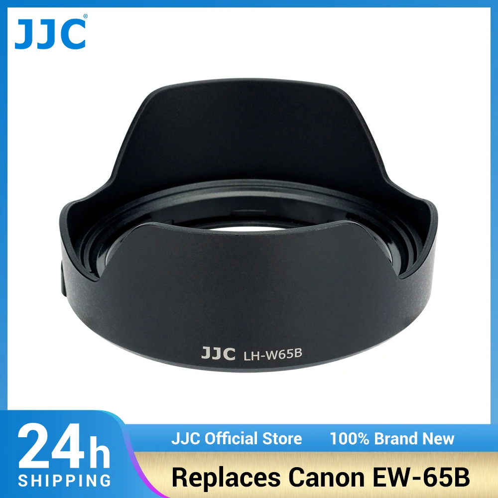 JJC EW-65B Reversible Camera Lens Hood ABS Compatible with Canon EF 24mm/28mm F2.8 IS USM & RF 24mm F1.8 MACRO IS STM Lens Black