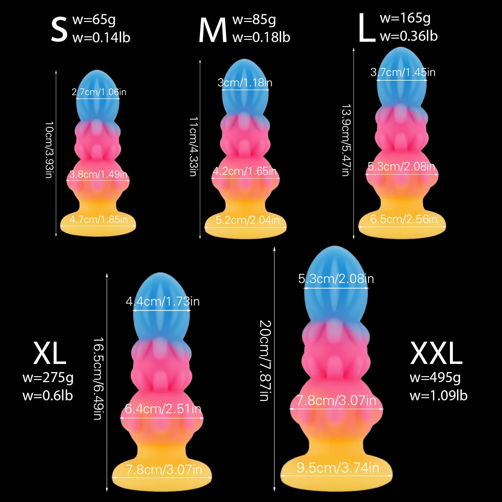 Luminous Anal Plug Dilator Liquid Silicone Beginning Small Butt Plug Dildo anus Training Kit Adult Sex Toys For Men18 Buttplug