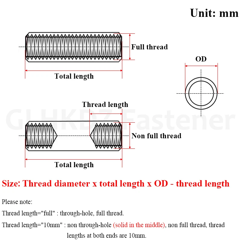 M2 M3 M4~M8 304 Stainless Steel Double End Female Thread Cylindrical Pin Positioning Pin Connecting Rod Locating Dowel Pin Stud