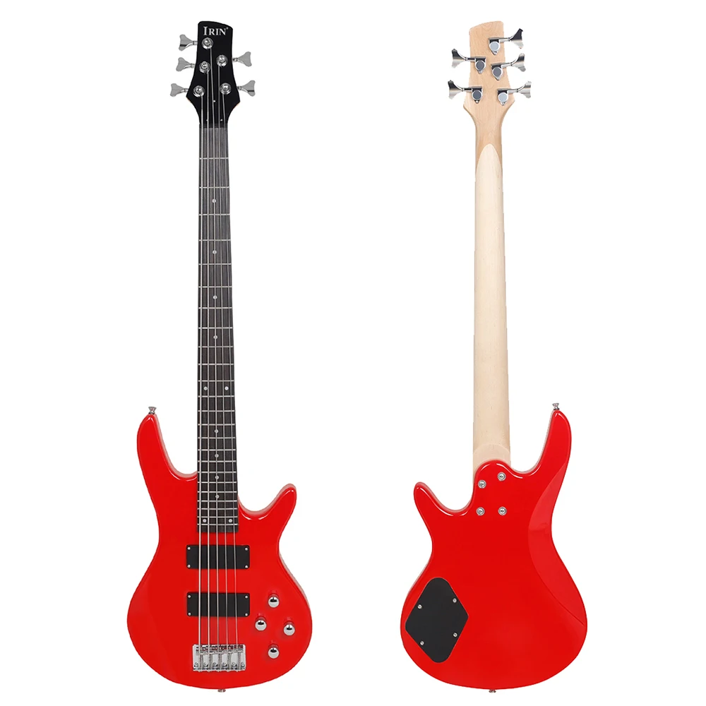 IRIN 5 Strings Bass Guitar 24 Frets Maple Body Neck Electric Bass Guitar Stringed Musical Instrument With Guitar Accessories