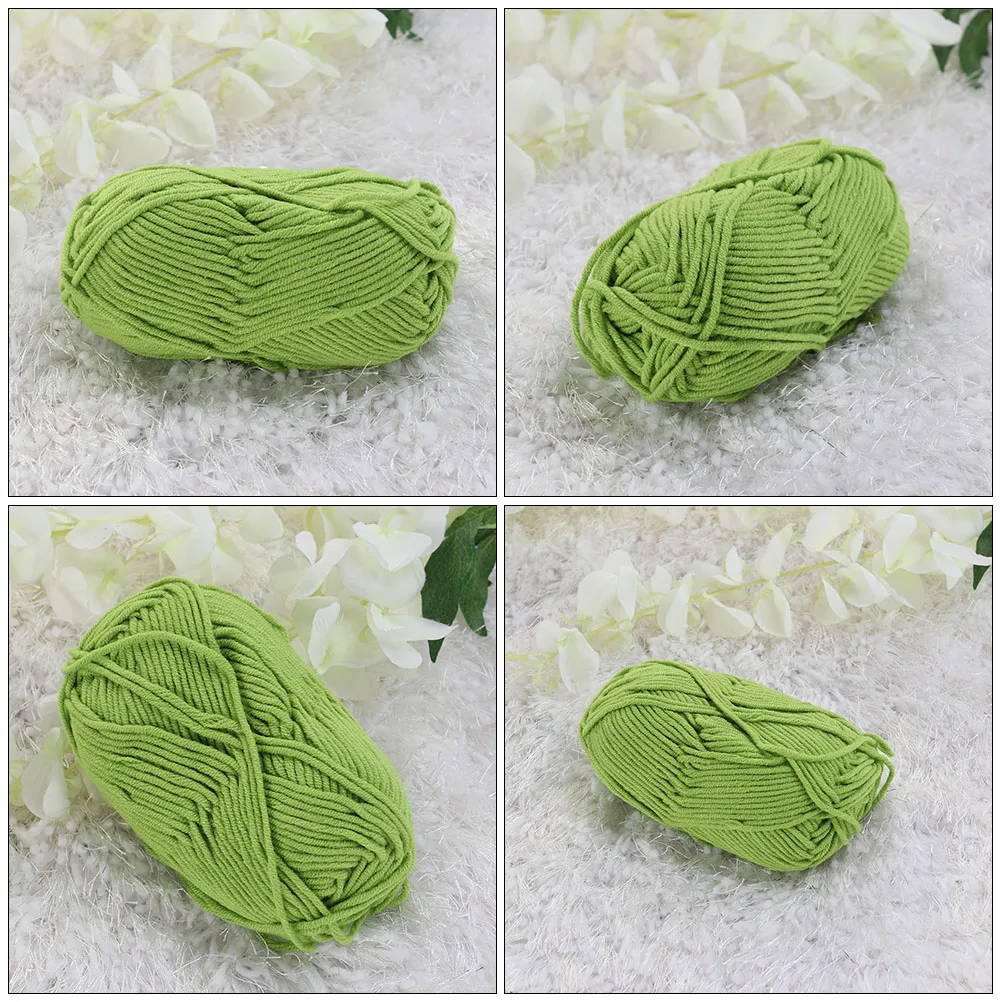 

5 Rolls Cotton Yarn Thicken Knitting Material Weave Roving Cord for Crochet Fresh