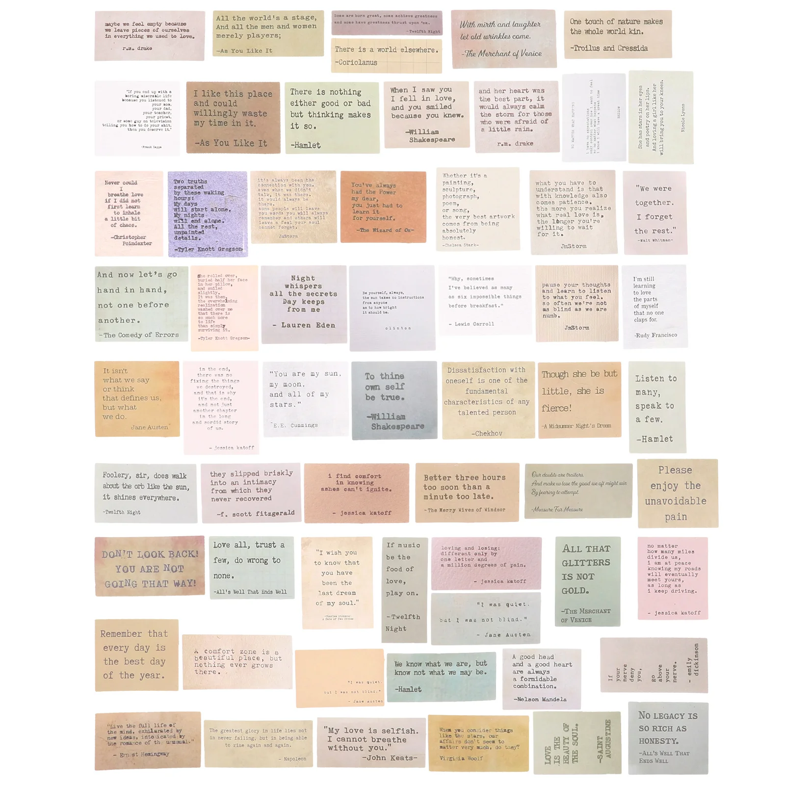 60pcs Inspirational Quote Stickers Vintage Style Diy Scrapbooking Journal Planner Sticker Set For Laptop Diary Waterproof Decals