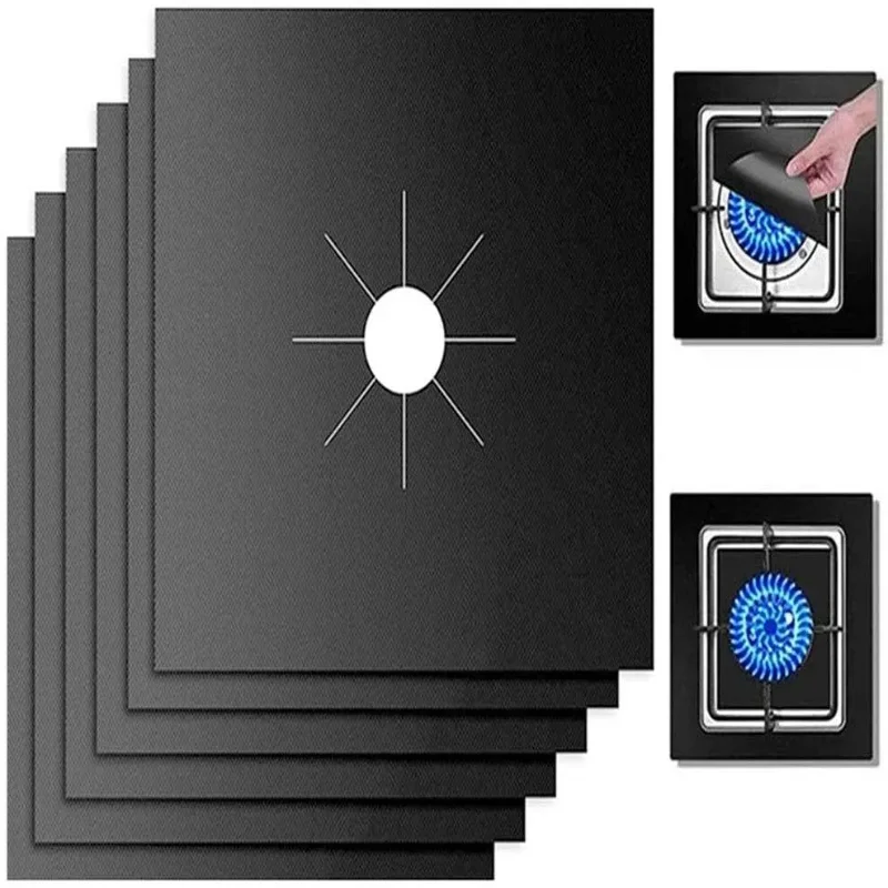 2/4/8Pcs Gas Stove Protector Cooker Cover Liner Clean Mat Pad Kitchen Gas Stove Stovetop Protector Kitchen Accessory Utensils