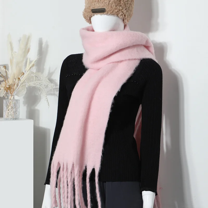 

New solid color scarf for women in winter temperament versatile couple shawl dual-purpose warm long women's scarf