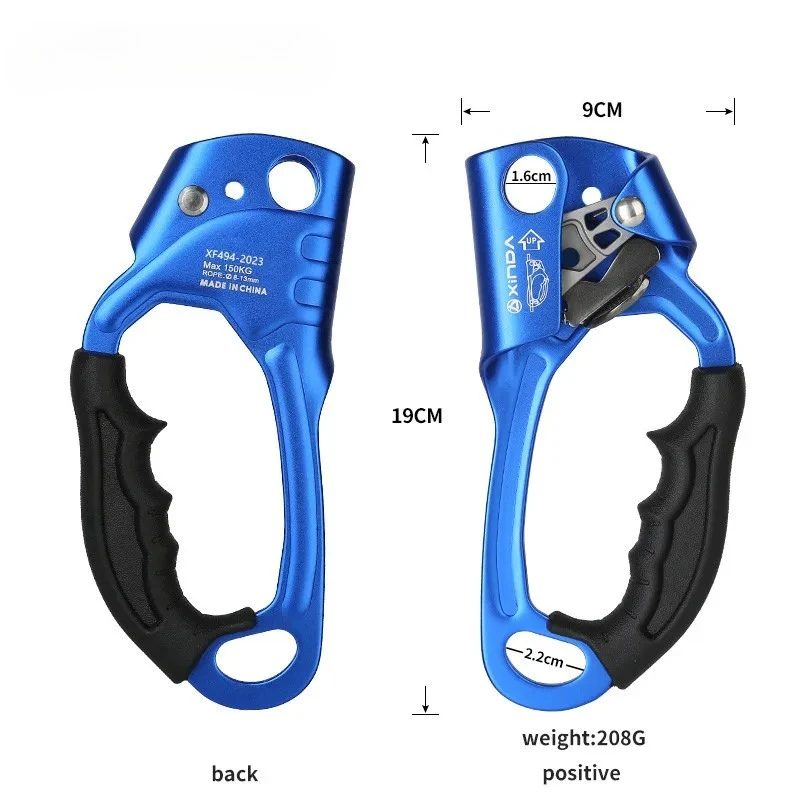 Outdoor Sports Rock Climbing Ascend Right Left Hand Grasp 8mm-13mm Rope Ascender Device Mountaineer Riser Tool Kits