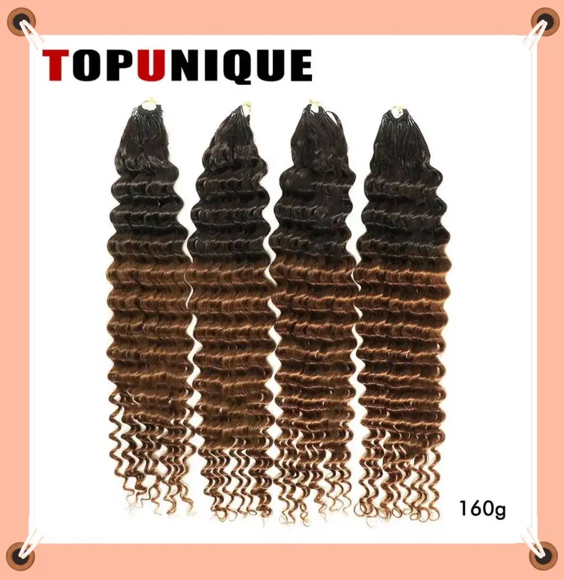 

Наращивание волос омбре с глубокими волнами, предварительно разделенные пряди, 100% натуральные человеческие волосы, стиль крючкового плетения для легкой установки