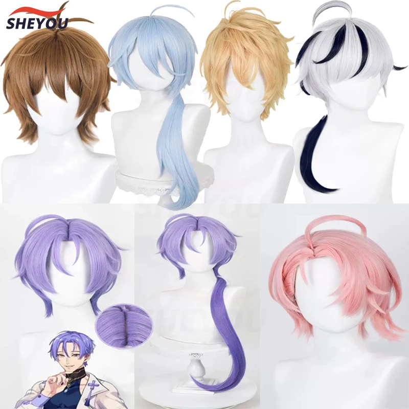 Game Nu: Carnival Cosplay Wig Eiden Edmond Quincy Blade Kuya Aster Heat Resistant Synthetic Halloween Hair Wigs + Free Wig Cap