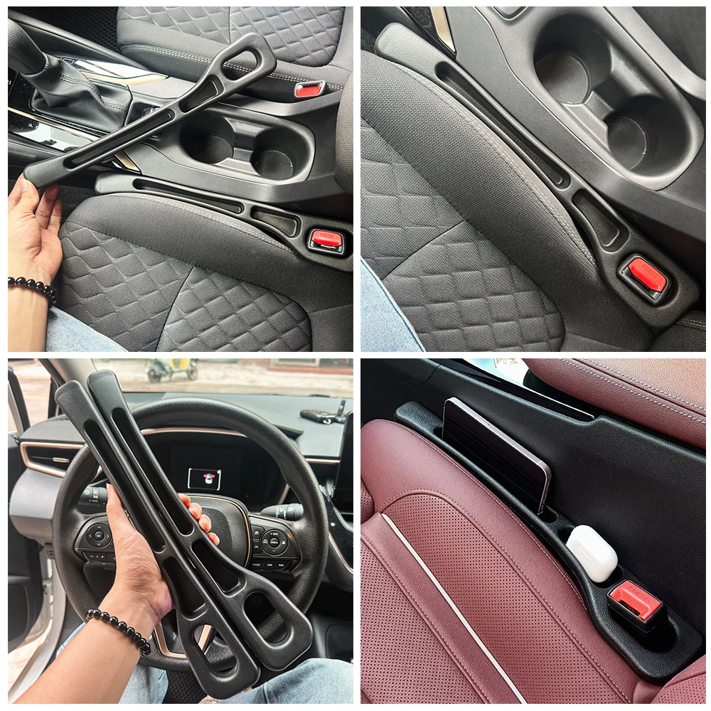 2pcs Car Seat Gap Filler, Dual Slot Design, Car Interior Accessories, Phone & Key Storage Box, Car Slot Pad, Seat Gap Fillers