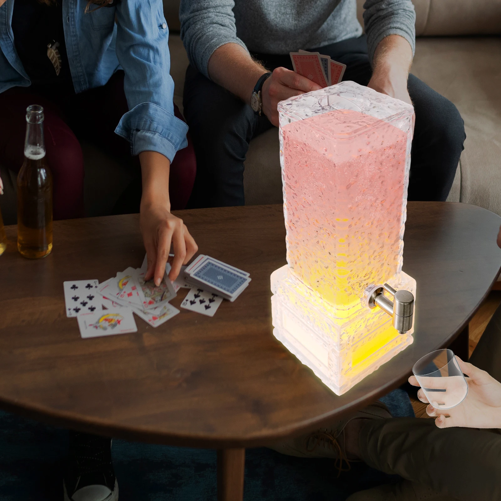 

3L/0.79gal Beverage Dispenser With Led Light Party Water Juice Drink Dispenser 40°C/104℉