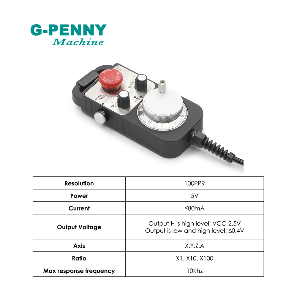 شحن مجاني! CNC 4 محور 6 محور MPG قلادة عقارب مع E-توقف الطوارئ التبديل ل ميتسوبيشي PLC 5V إلى 24V نظام