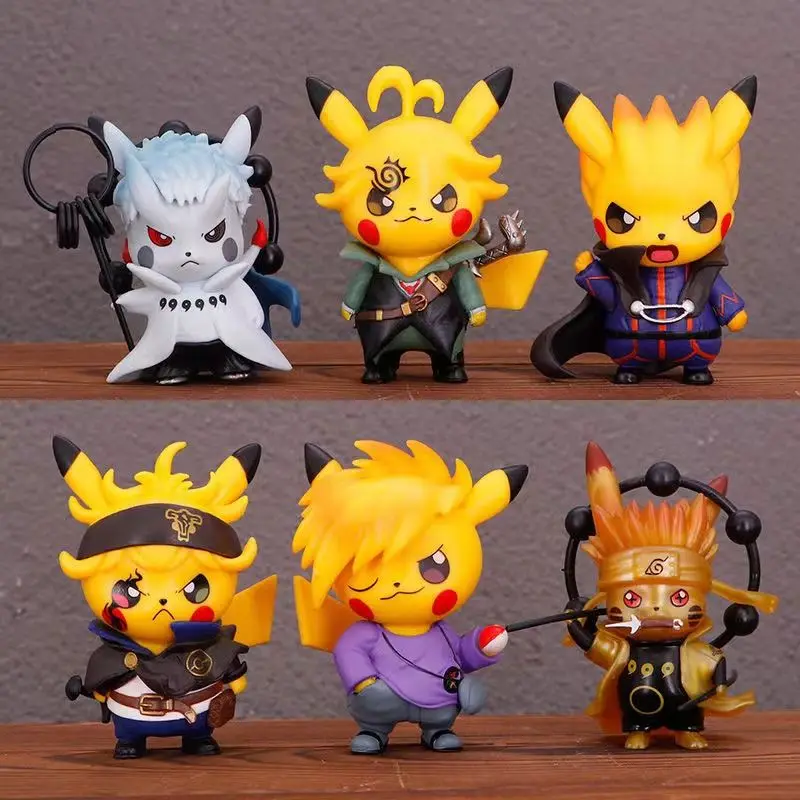 Figura de Naruto Seis Caminos de Sabiduría de la Serie COS y Modelo de Caja Sorpresa de Pokémon, Regalo Dos en Uno Súper Genial