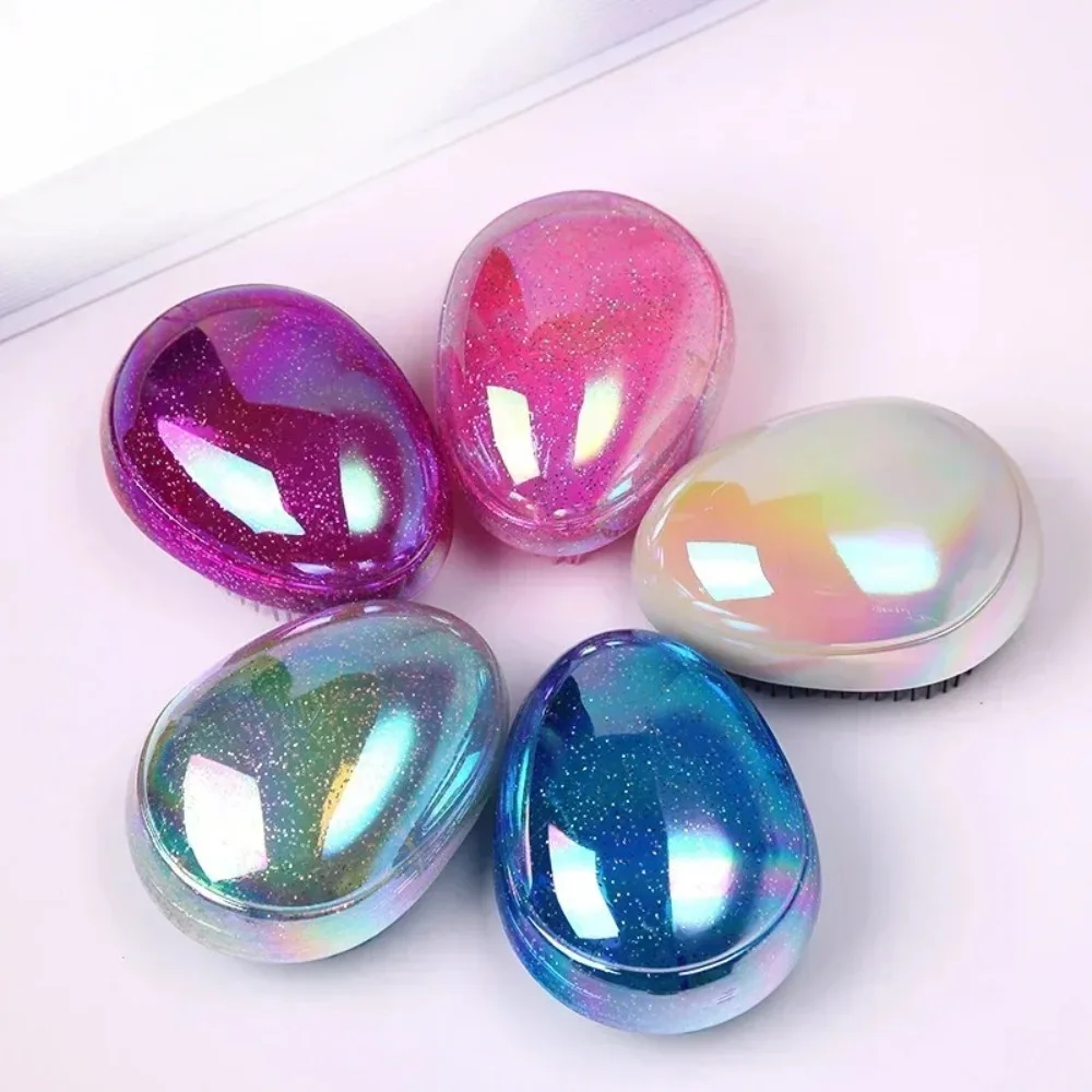 Mini Detangling Hair Brush Egg Round Shape Scalp Massage Hairbrush Tangled Hair Comb Salon Hairdress Hair Styling Comb Travel