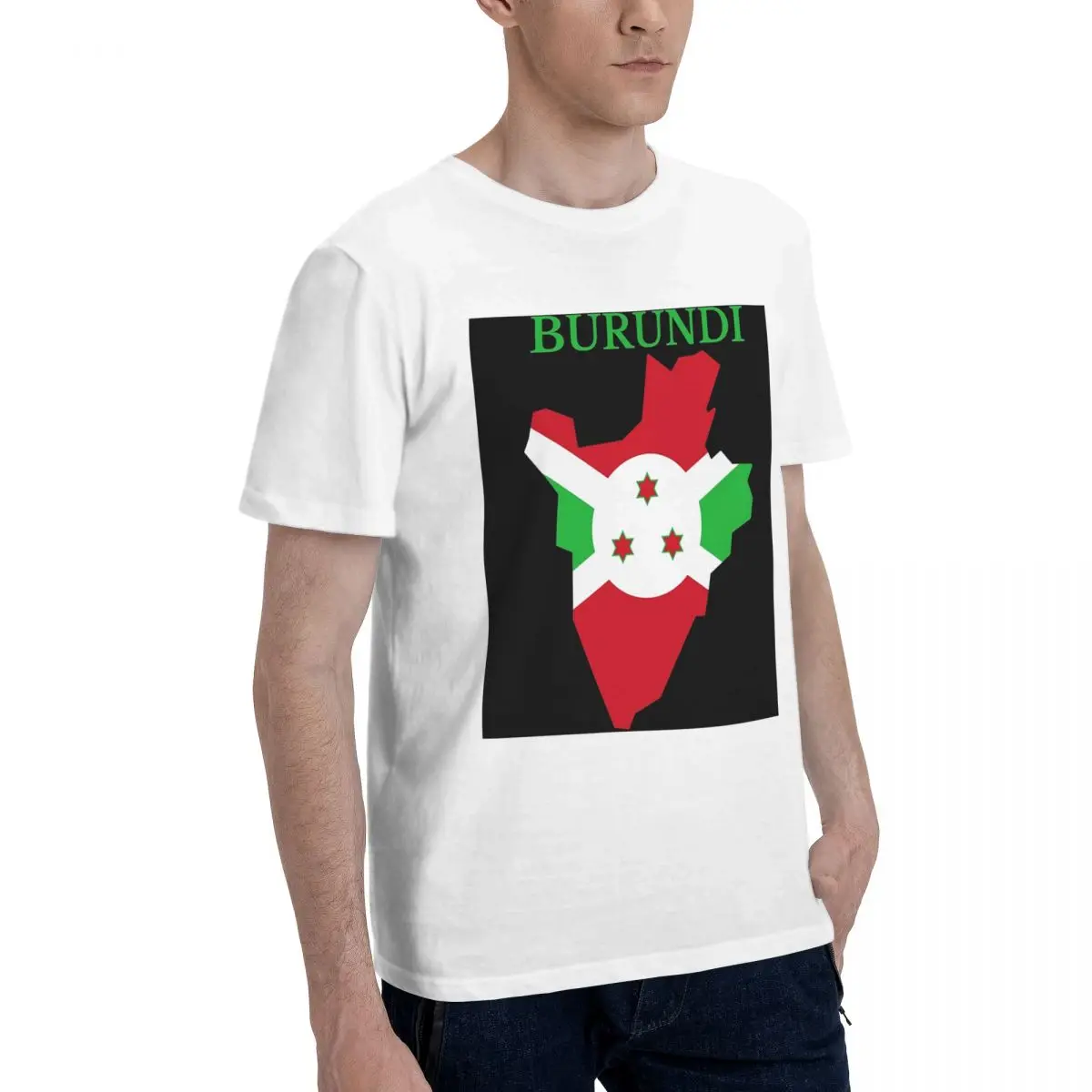 بوروندي خريطة العلم تي شيرت للرجال القطن المتضخم تي شيرت الرجال تيز قصيرة س الرقبة ملابس الصيف بلايز S-6XL