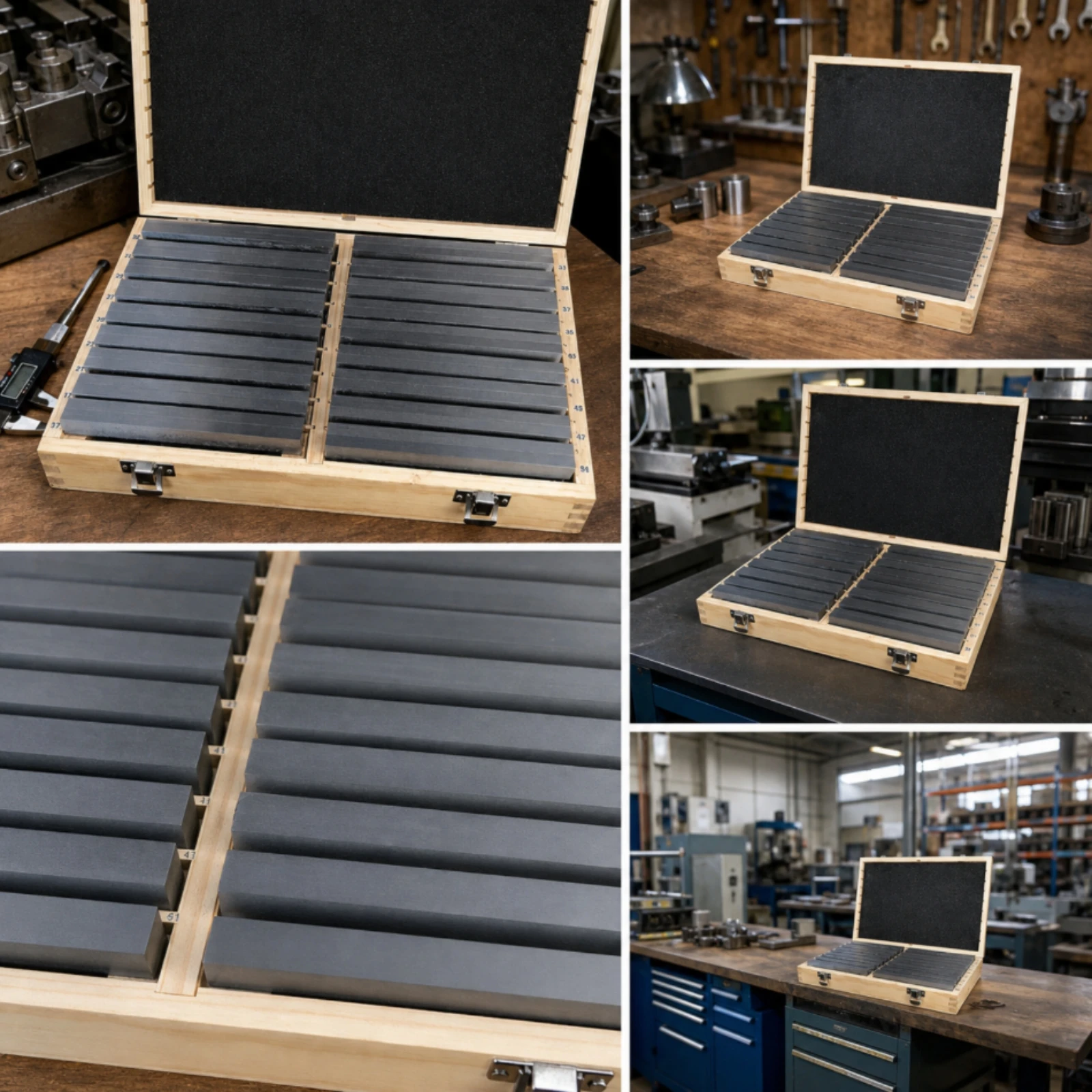 36 Pieces Precision Parallel Block Set Laser-Engraved Parallel Blocks with Wooden Case Tooling Accurate for Machinists