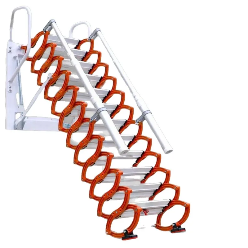 Retractable handrails, stairs, ladders, duplex home interior loft, villa lift invisible stretch folding shrink ladder
