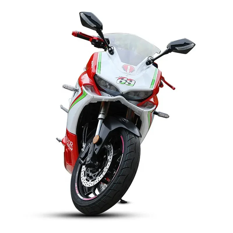 2023 High-Performance 8000W Electric Motorcycle 120km/h Racing Speed with 72V 120AH Lithium Battery