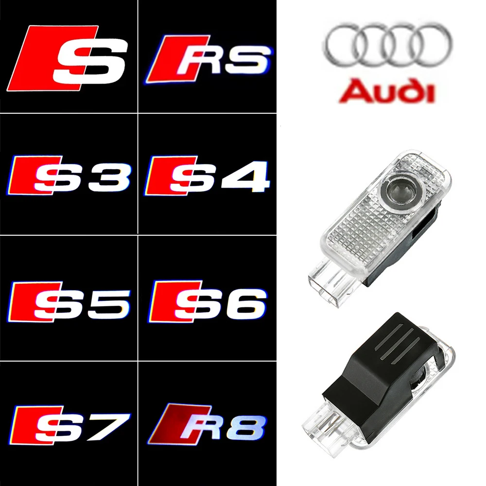 Led Car Door logo Welcome Light For audi Sport sline S3 S4 S5 S6 S7 RS R8 RS3 RS4 RS5 RS6 RS7 Quattro e-tron accessories