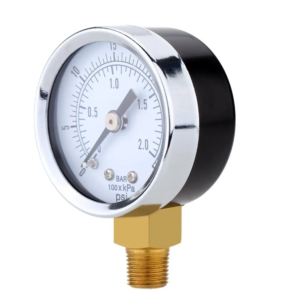 Pressure Gauge - 0 - 30 psi 0 - 2 bar Mini Dial gauge compressor meters hydraulic pressure gauge Gage double scale Black