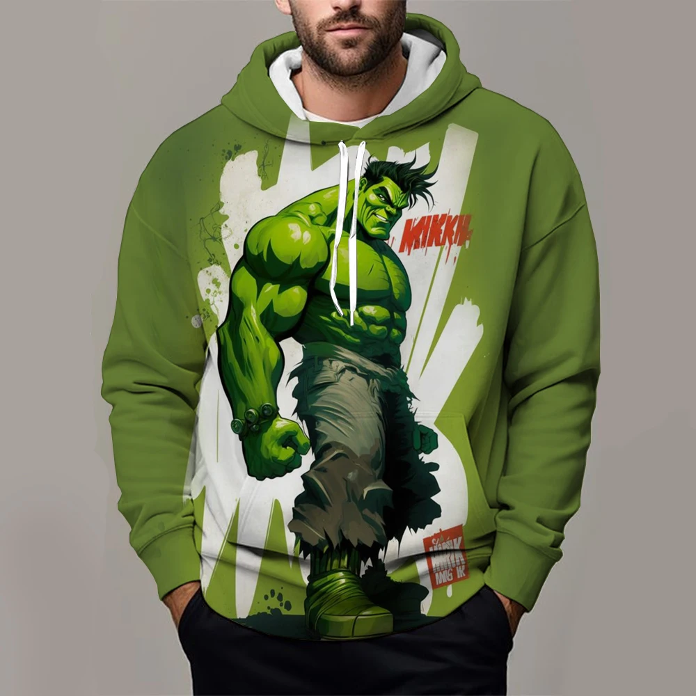 

Hulk Boys and Girls Hoodie Marvel Men's Hoodie 3D Printing New Pullover Oversized Men's Hoodie MINISO Fashion Men's Clothing