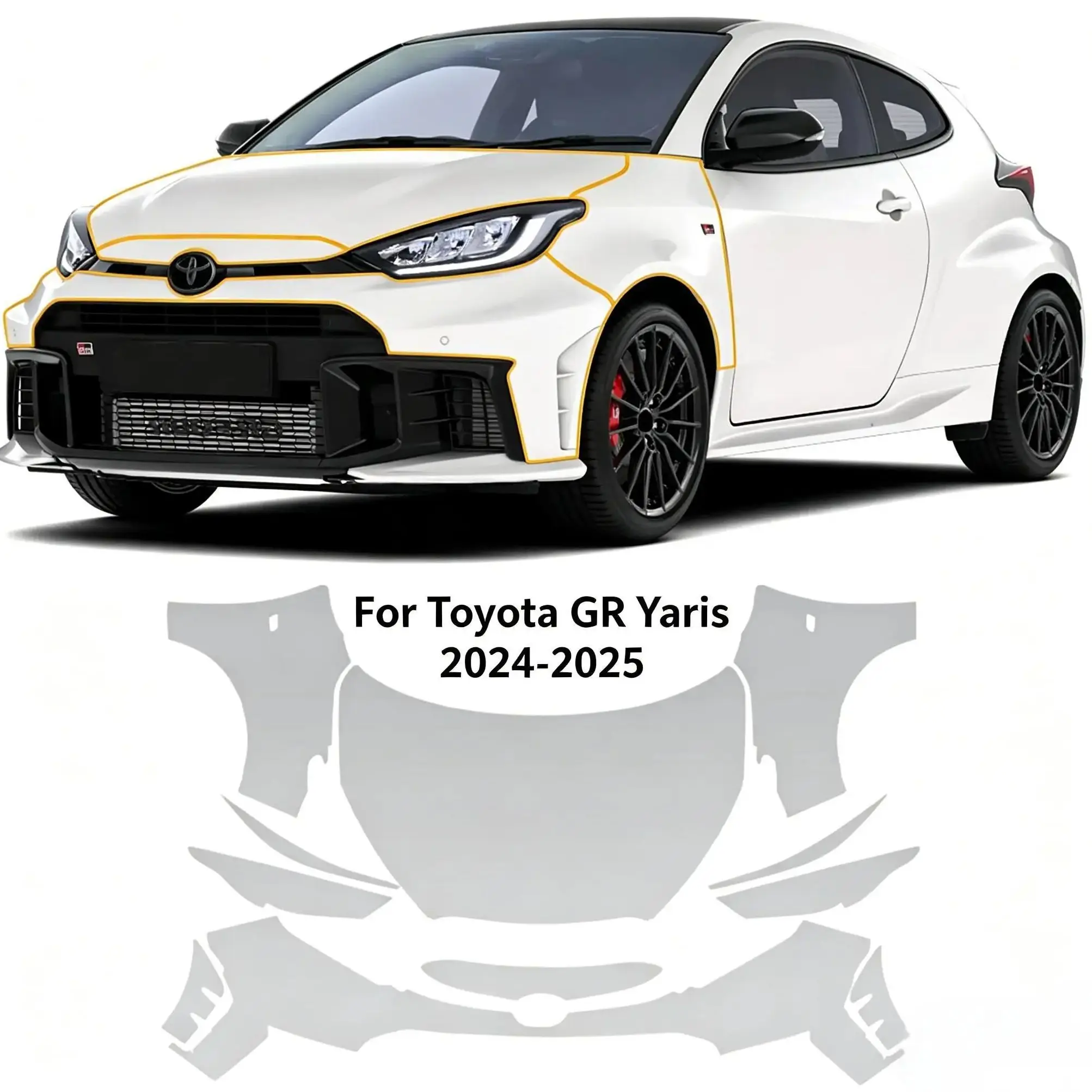 

For Toyota GR Yaris 2024-2025 TPU Bumper Pre-cut PPF Matte Clear Paint Protective Film Custom Anti Scratch Self Healing Shield