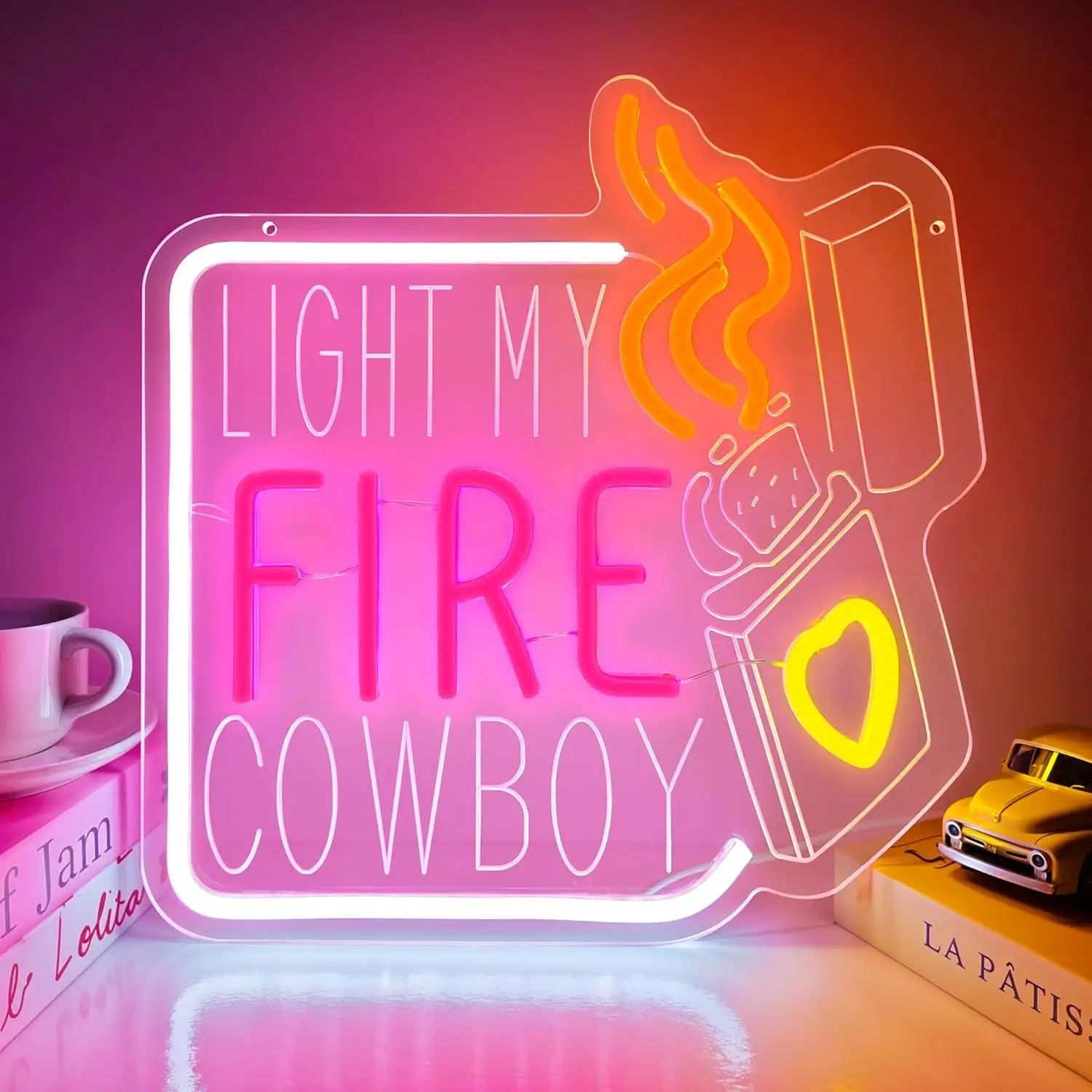 

Неоновая вывеска Light My Fire CowBoy, USB-светильник с регулируемой яркостью для спальни, отеля, бара, паба, клуба, украшения для вечеринок, подарки на День святого Валентина