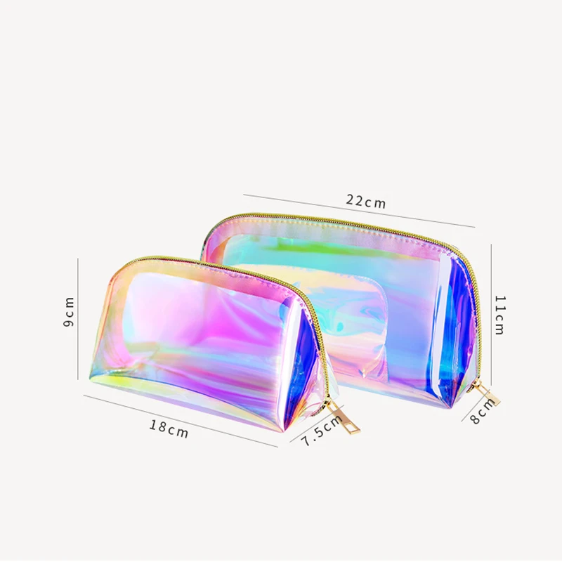 FUDEAM PVC Women Travel Transparent Storage Bag Toiletries Organize Waterproof Cosmetic Bag Portable MakeUp Bag Female Wash Bag