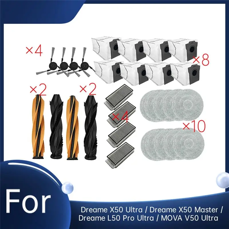 

A33F Trend 30 Count Top-Grade Vacuum Accessories For Dreame X50 Ultra / X50 Master / L50 Pro Ultra / MOVA V50 Ultra Cleaning Dev