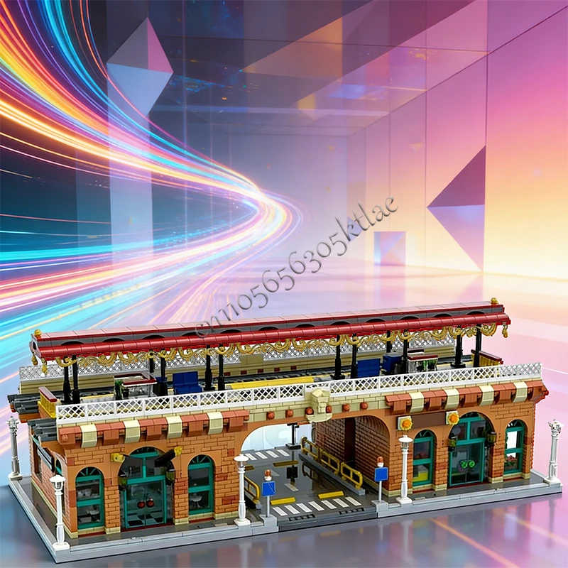 3519ピース ハウスストリート地上駅 MOC カスタマイズ モジュール式ビルディングブロック クリエイティブデザイン DIY 男の子向けおもちゃ クリスマスプレゼント