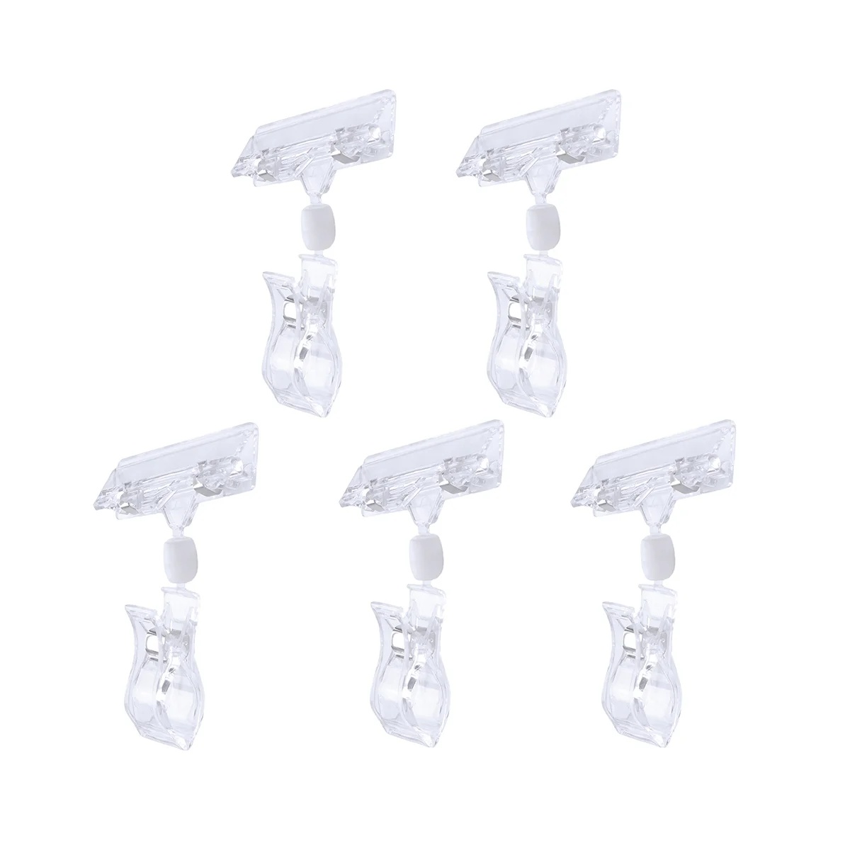 

5 Pcs Basket Labels for Clothing Hangers Storage Bins with Rotating Display Stand Clear Price Tag