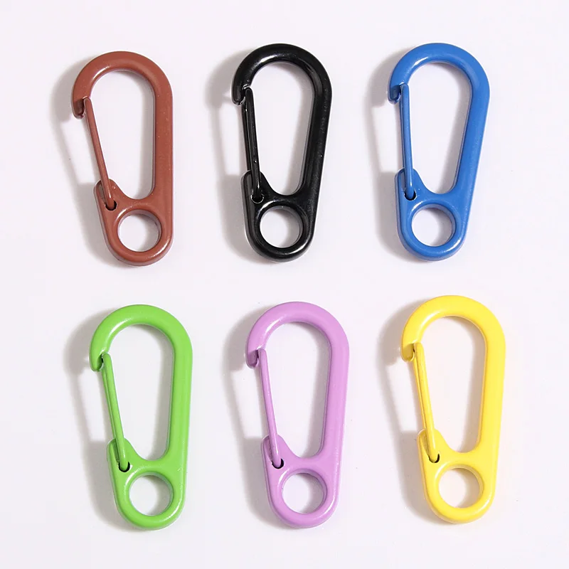 10pcs Cute Candy Color Snap Hook Keychain Ring Metal Spring Fastener Buckle Car Key Ring For Handmade Jewelry Making Accessorie