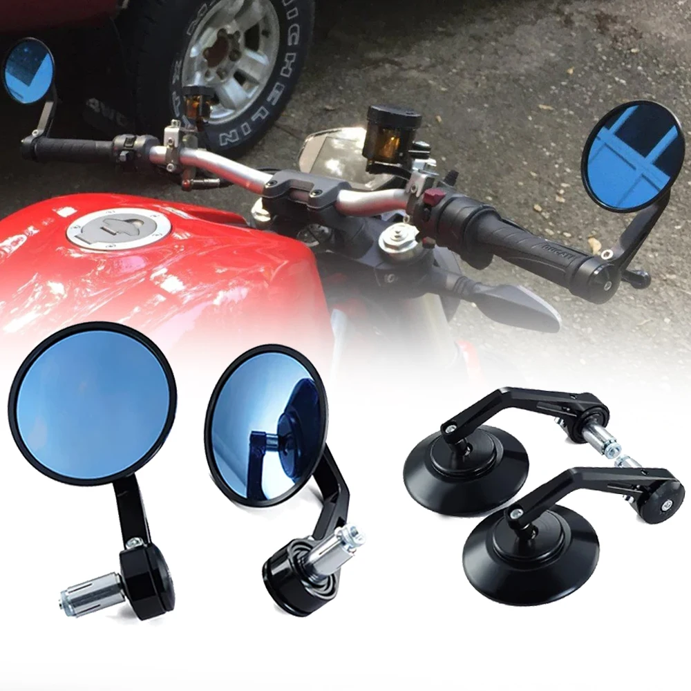 Rétroviseur de moto rond CNC Cafe racer, 7/8 pouces, pièces d'extrémité de barre de rétroviseur latéral de moto pour Kawasaki et Honda