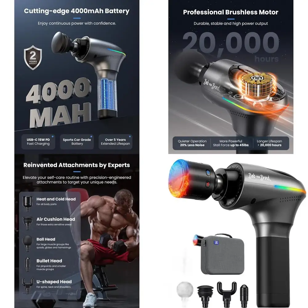 

Elite A2 Pro Massage Gun with Heat & Cold Therapy, FSA/HSA Approved, Deep Tissue Muscle Massager for Home Gym Use, Portable with