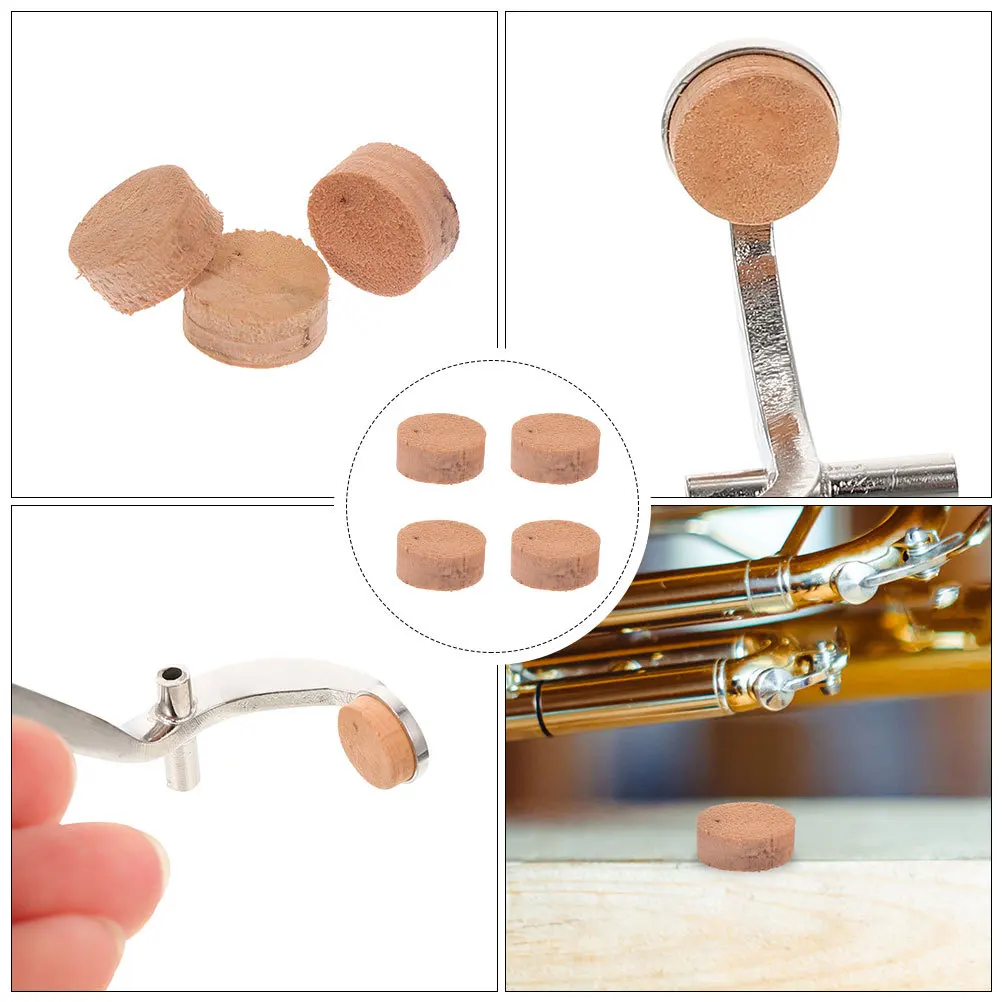 

4Pcs Trombone Wooden Cork Pads Water Key Replacement Parts Khaki Trombone Accessories Instrument Cork Key Mats