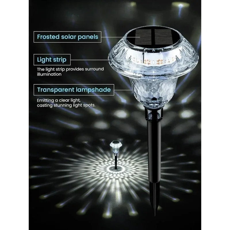 Solar Cool White Path Light Waterproof Garden Decoration Patio and Landscape Lighting