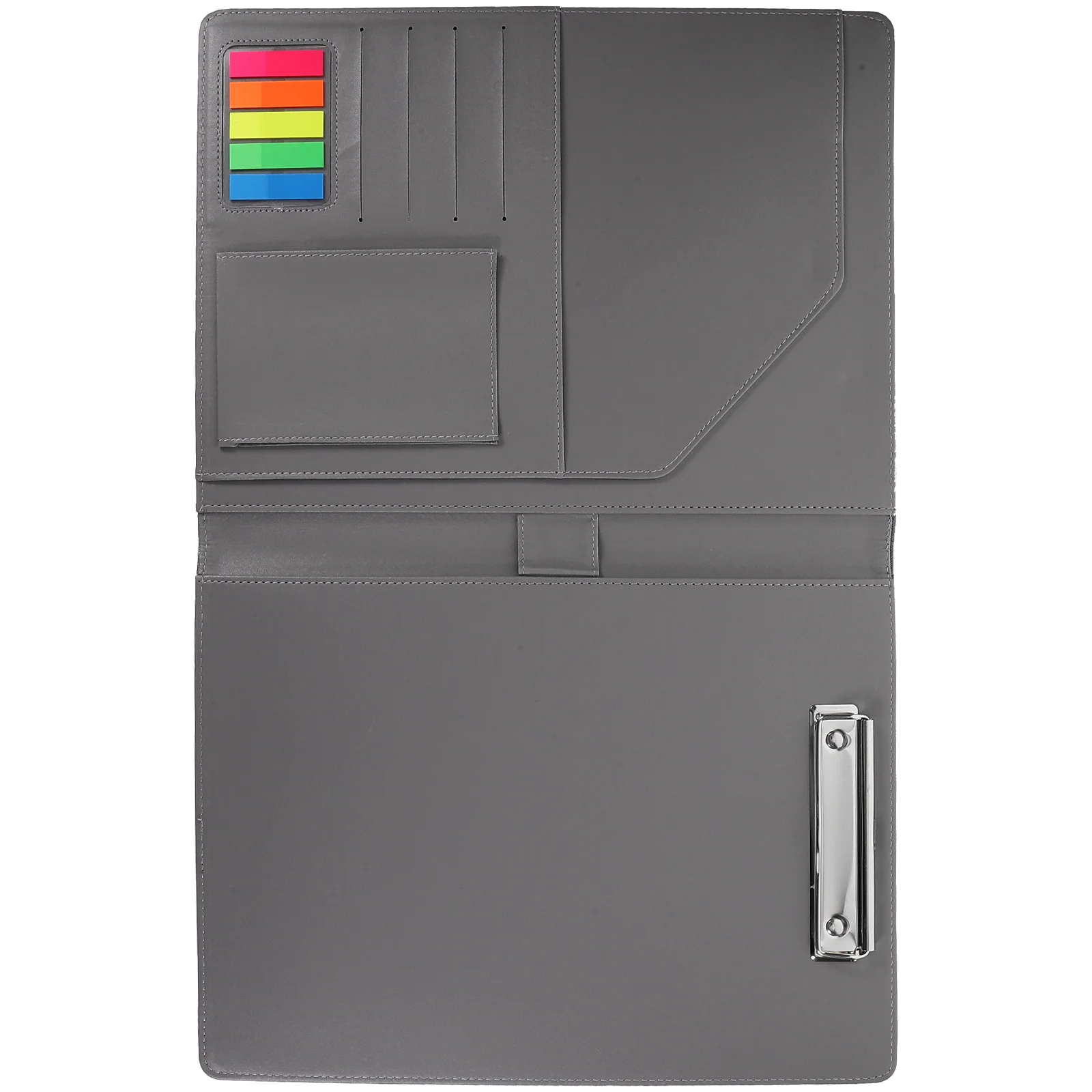 

Business File Folder Portfolio Documents Binder Pu Office Accessories Silver Grey Document Holder Padfolio Office Supply Storage