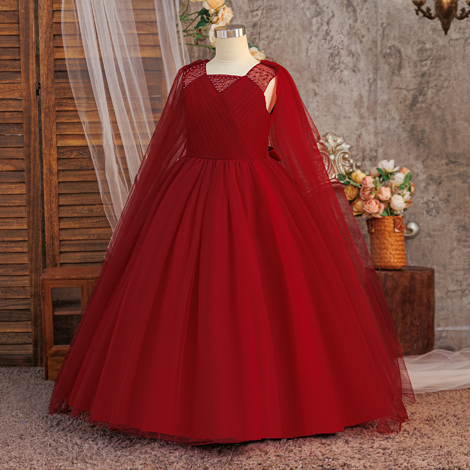New Year Dress For Girls	Princess Dress Elegant Birthday Party Gown Wedding Pageant Dress Teenagers Graduation Ceremony Dress