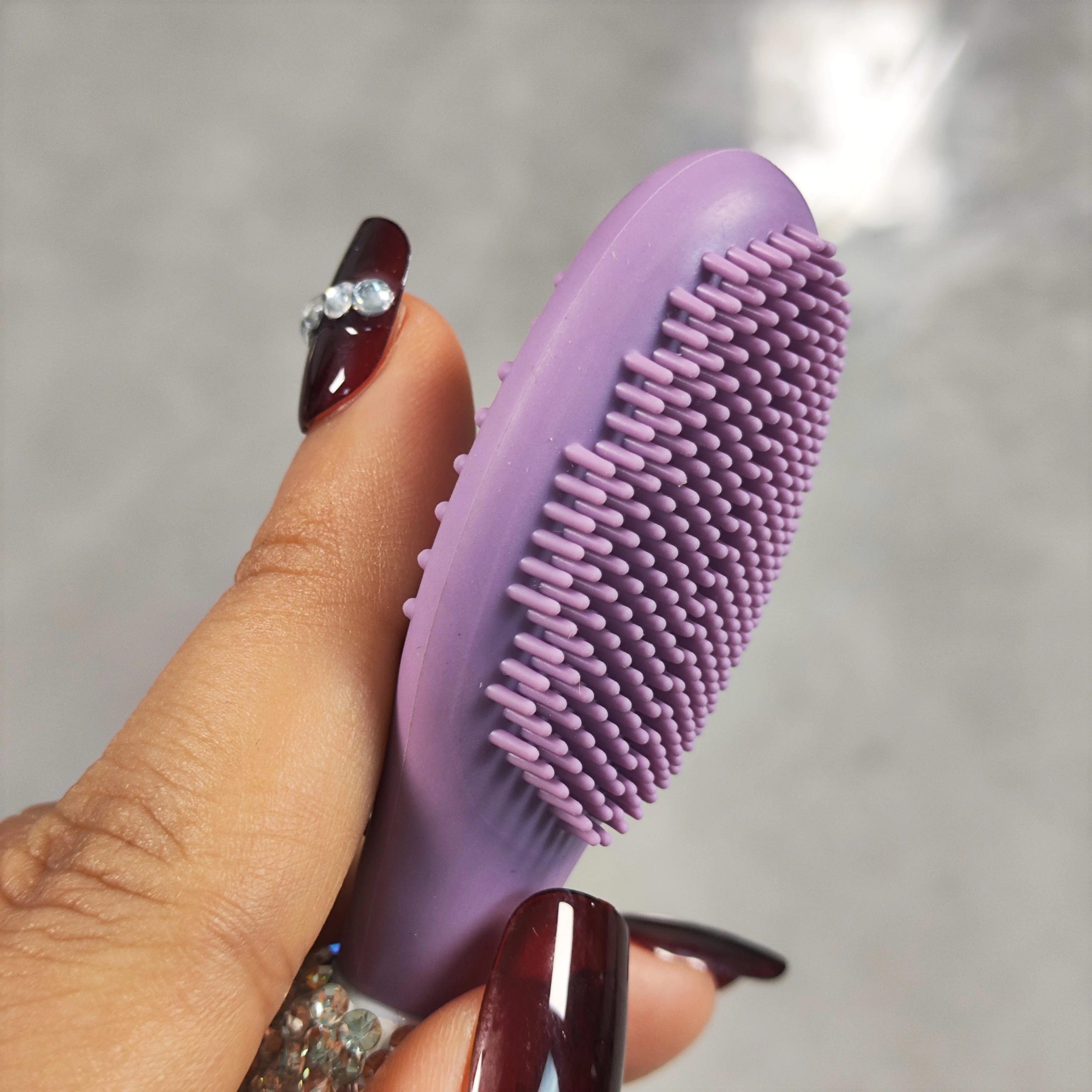 Advanced Facial mask Silicone brush Artificial diamond-inset scraper brush 2-in-1 Facial cleaning mud film mask brush