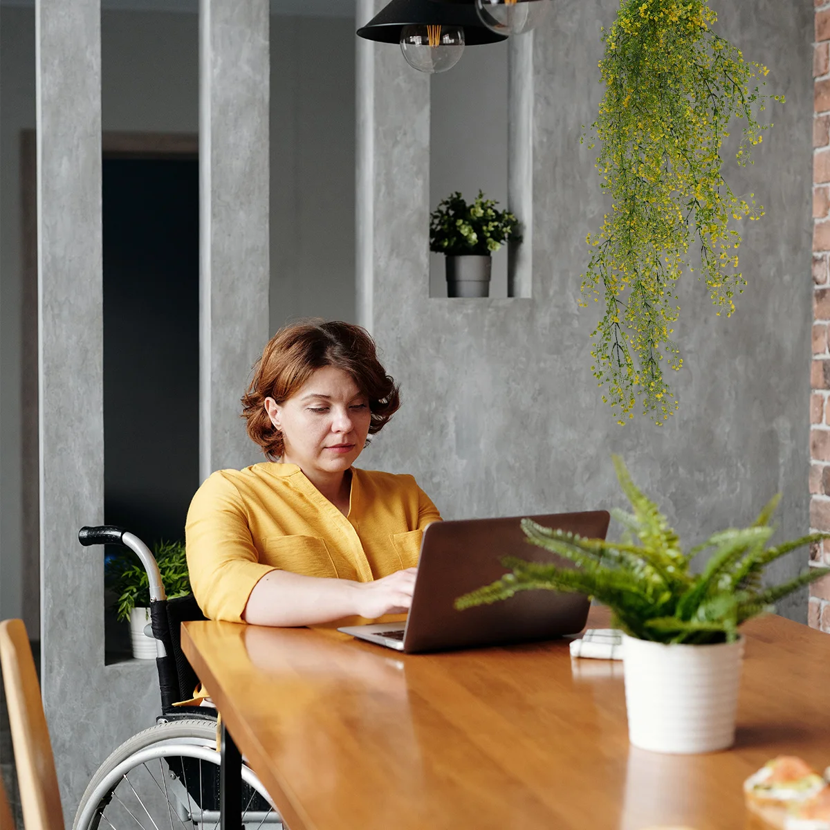 

1Pcs Artificial Simulated Hanging Golden Rattan Flowers Yellow Green Natural Look Home Balcony Garden Decoration Vivid Plastic