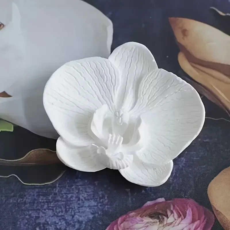 3D Butterfly Orchid Silicone Candle Mold Aromatherapy Gypsum Soap Mold Paper Cup Cake Soft Candy Candle Decoration Baking Mold