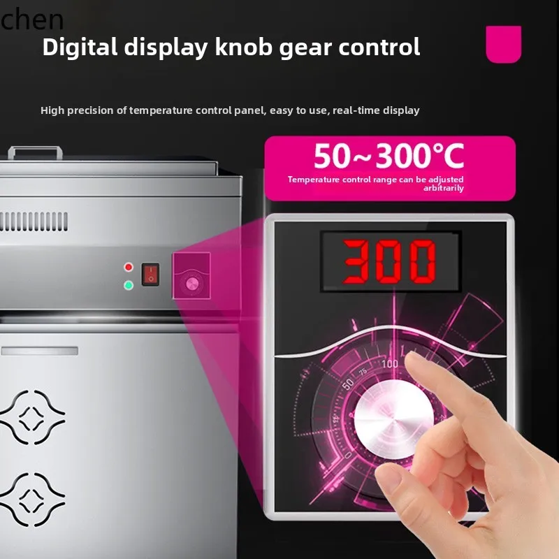 Friggitrice per separazione olio-acqua HTT verticale di grande capacità, friggitrice elettrica per pollo fritto a gas, speciale